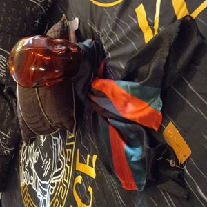 Gucci 100% silk scarf  red,green & black